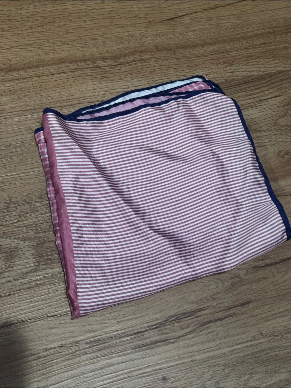 100% silk pocket square  made in italy with pink and white checkered,